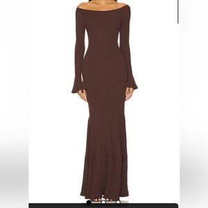 Lainey Maxi Knit Dress in Chocolate Brown
LPA
